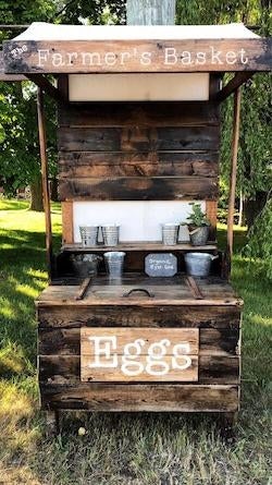 Farmer's basket selling eggs