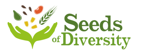 Seeds of diversity logo in green and white