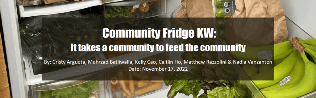 Community Fridge KW blog banner picturing the food inside the fridge
