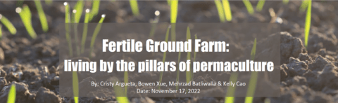 Fertile Ground Farm blog banner: title displayed over an image of soil