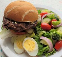 Burger with salad
