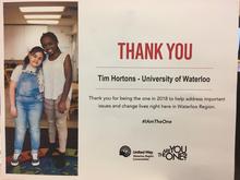 Image of thank you certificate from the United Way.  Two children in image.