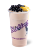 Chatime cup with milk tea, tapioca pearls, grass jelly and pudding