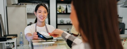 monetary transaction between cashier and customer