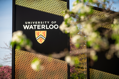 University of Waterloo sign and trees