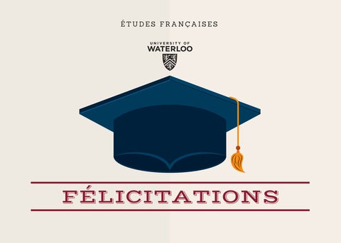 Banner that features a graduation cap, the program name ane "Felicitations"