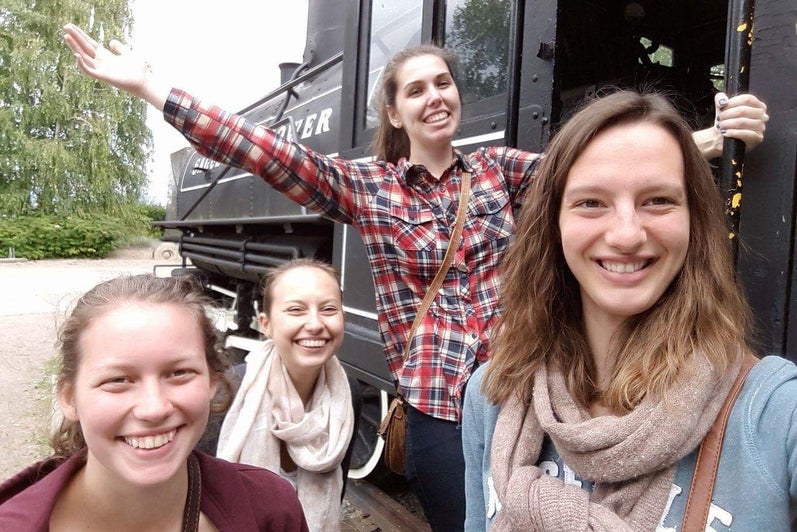 UWaterloo students visiting a museum in Quebec.