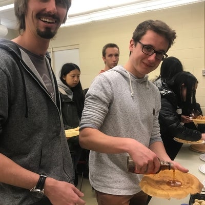 Students at the crepe night