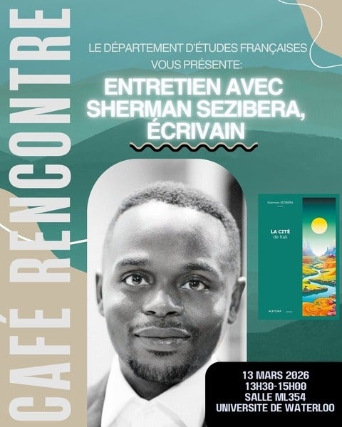 Flyer for an event with writer Sherman Sezibera