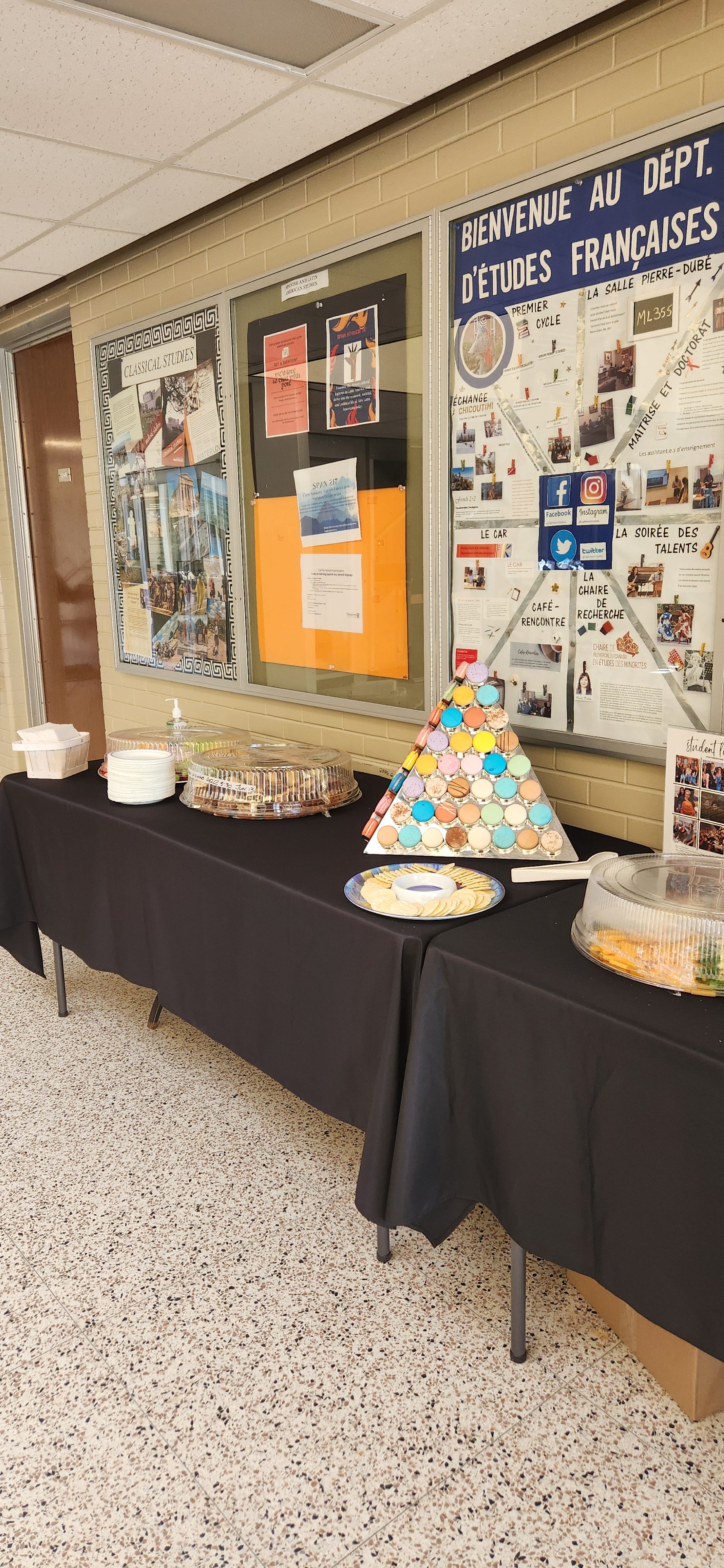 A buffet of snacks and treats for convocation