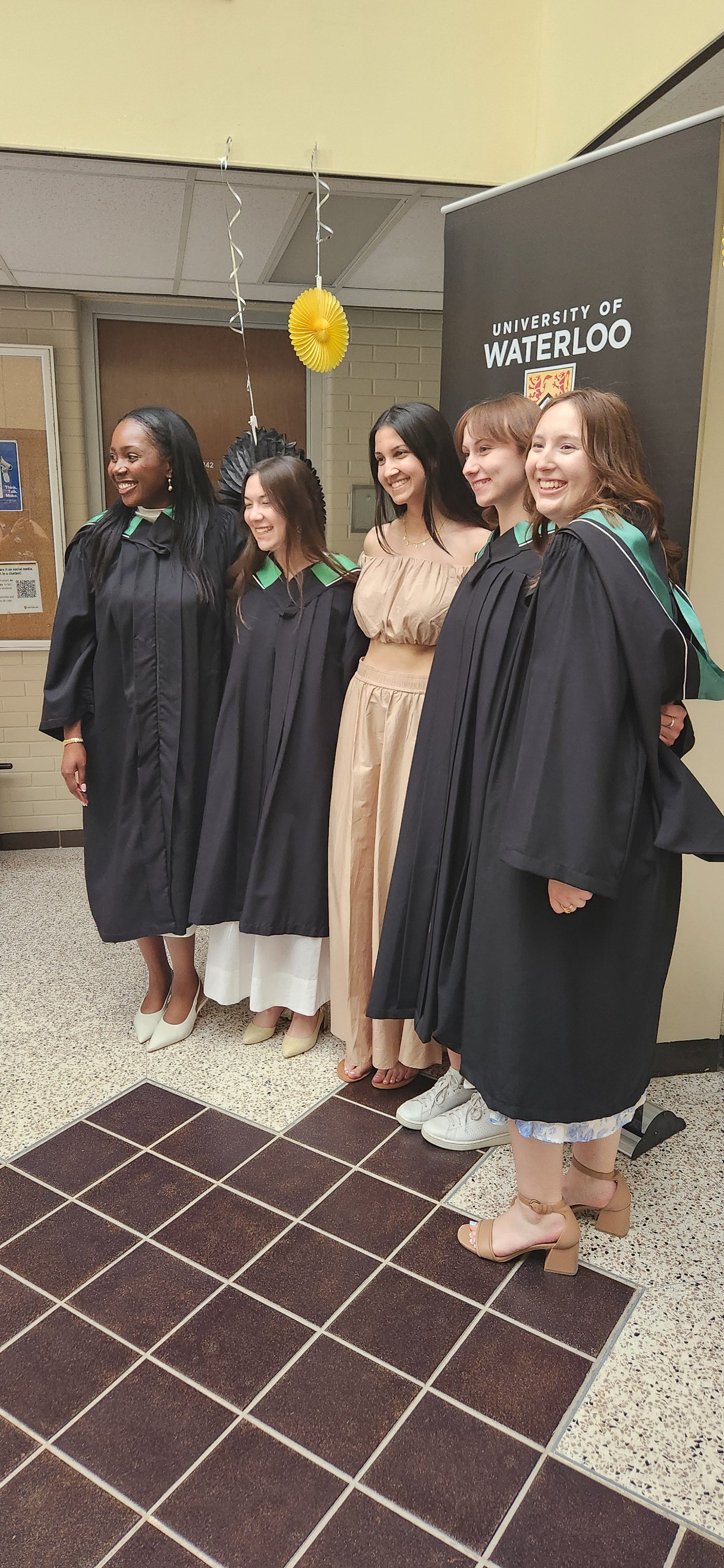 Graduating students lined up for a photo