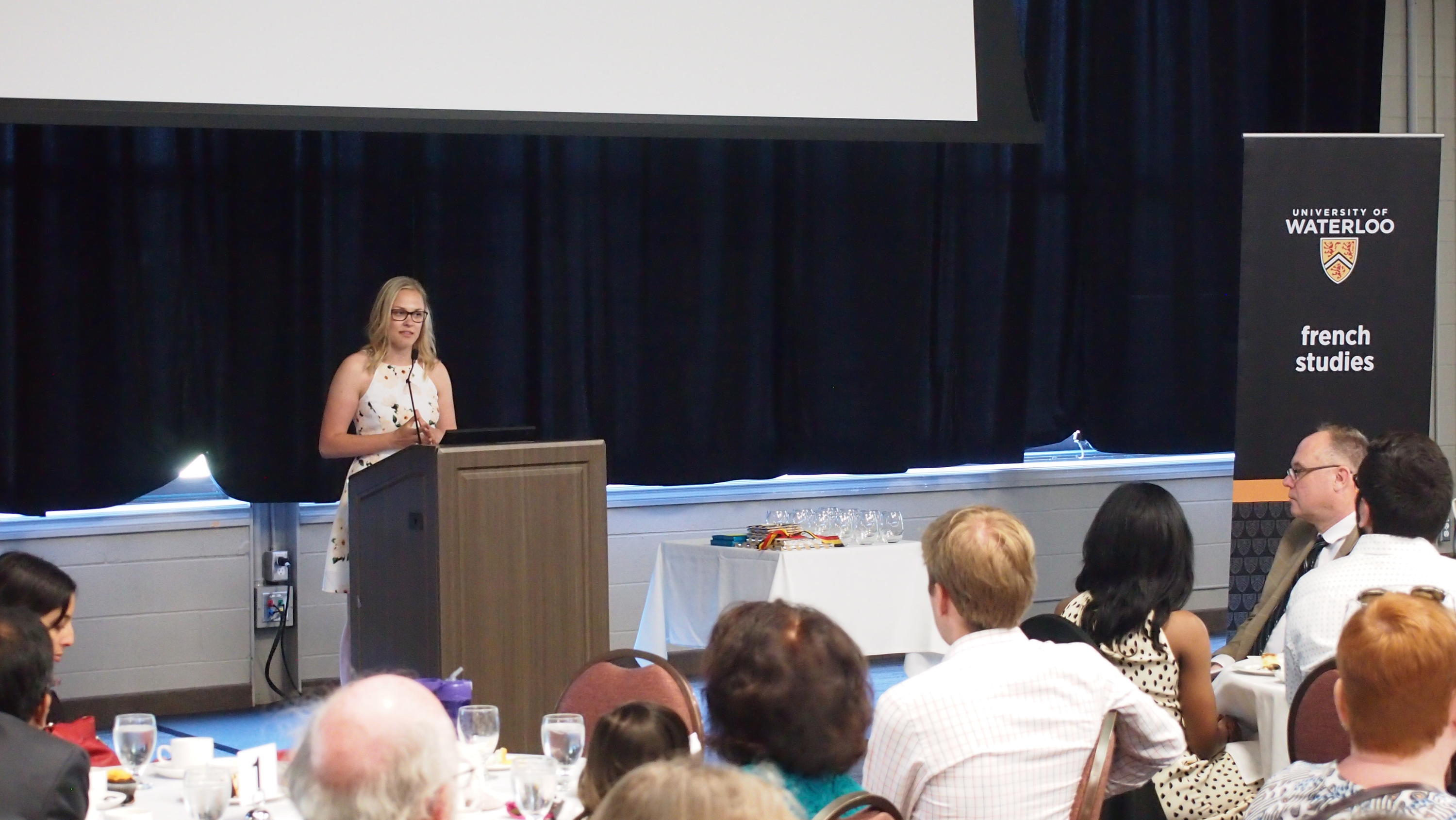 Taylor Valnion giving her valedictorian speech