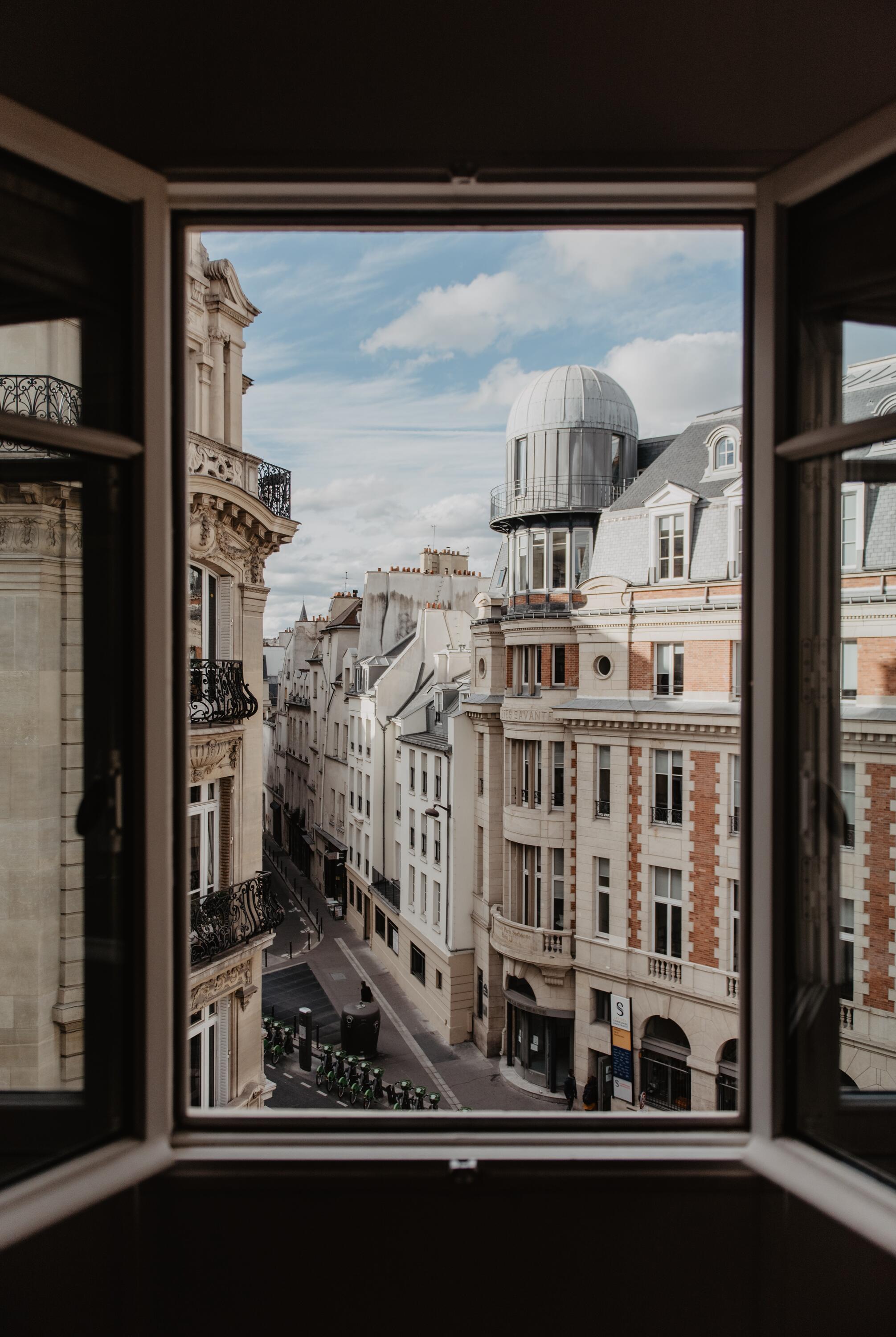 View of Haussman Style Apartments from Parisian Window