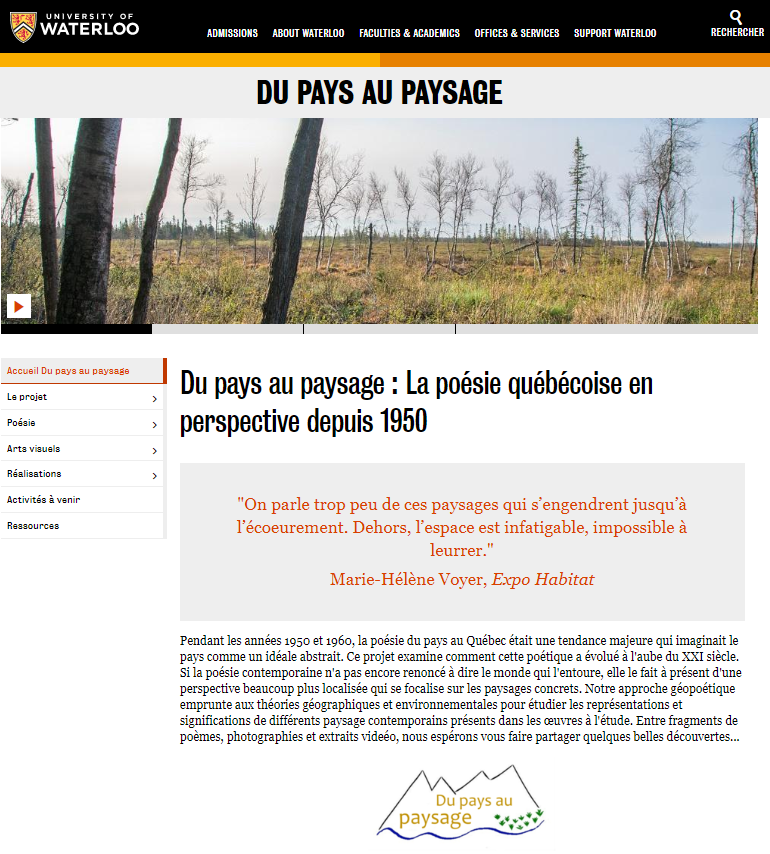 Du pays au paysage site web