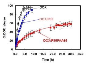 Graph of % DOX release to time