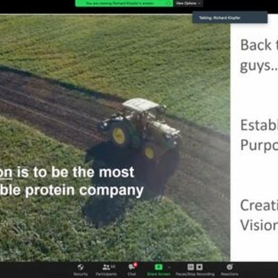 Screenshot of presentation on Zoom