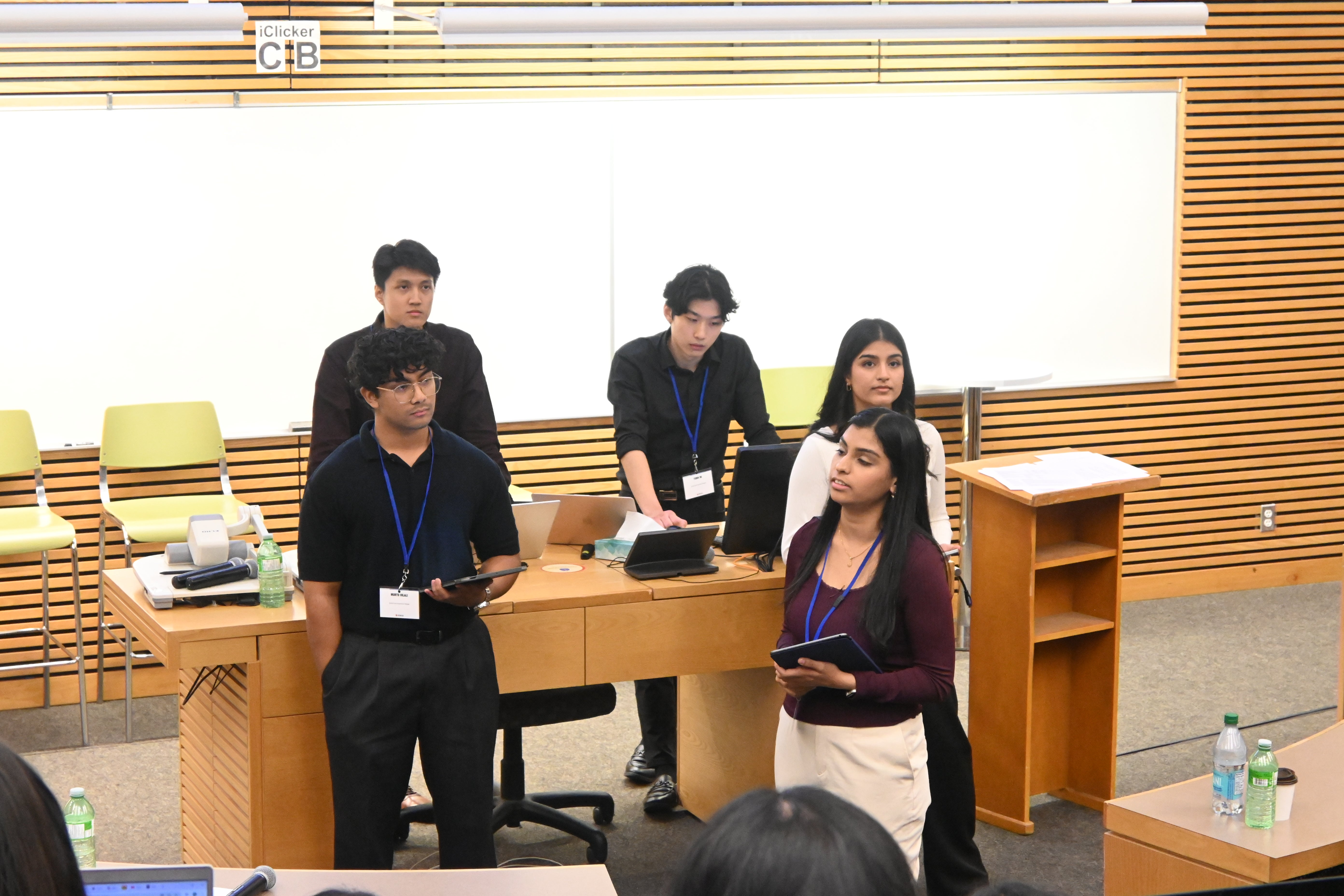 Shot of students presenting
