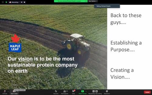 Screenshot of presentation on Zoom