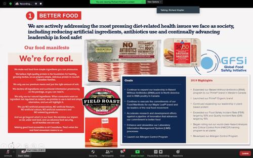 Screenshot of presentation on Zoom