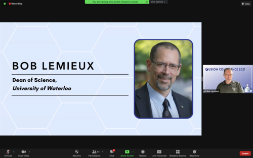 Screenshot of virtual conference slideshow