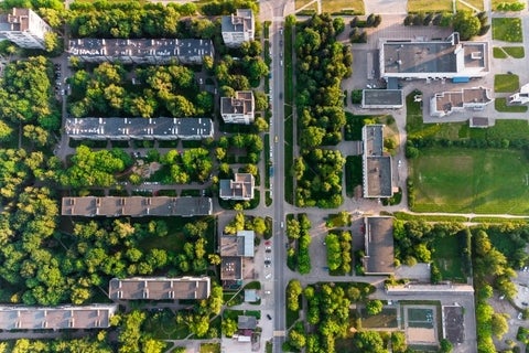 Birds Eye view of a neighbourhood 