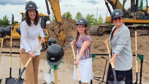 FCI members with shovels in ground at ground-breaking event