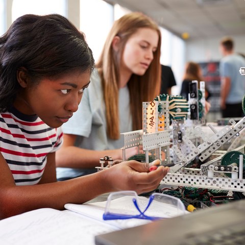 A student hands on learning