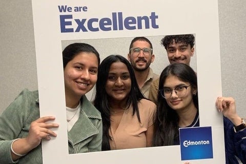 CIVIC students pose for a photo