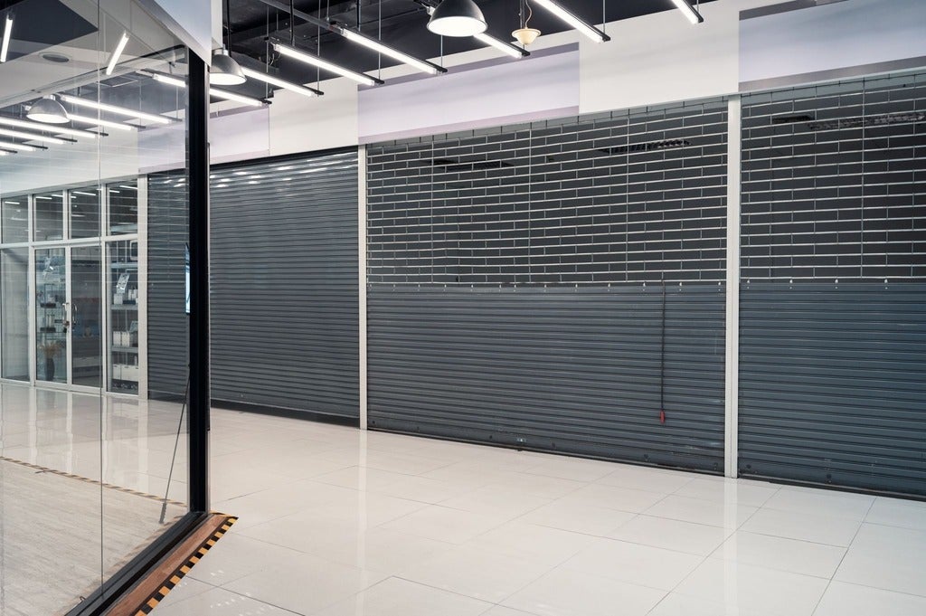Closed storefront in a mall