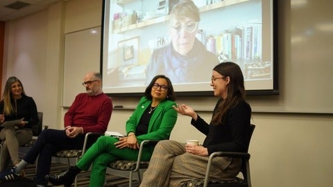 A panel and a screen
