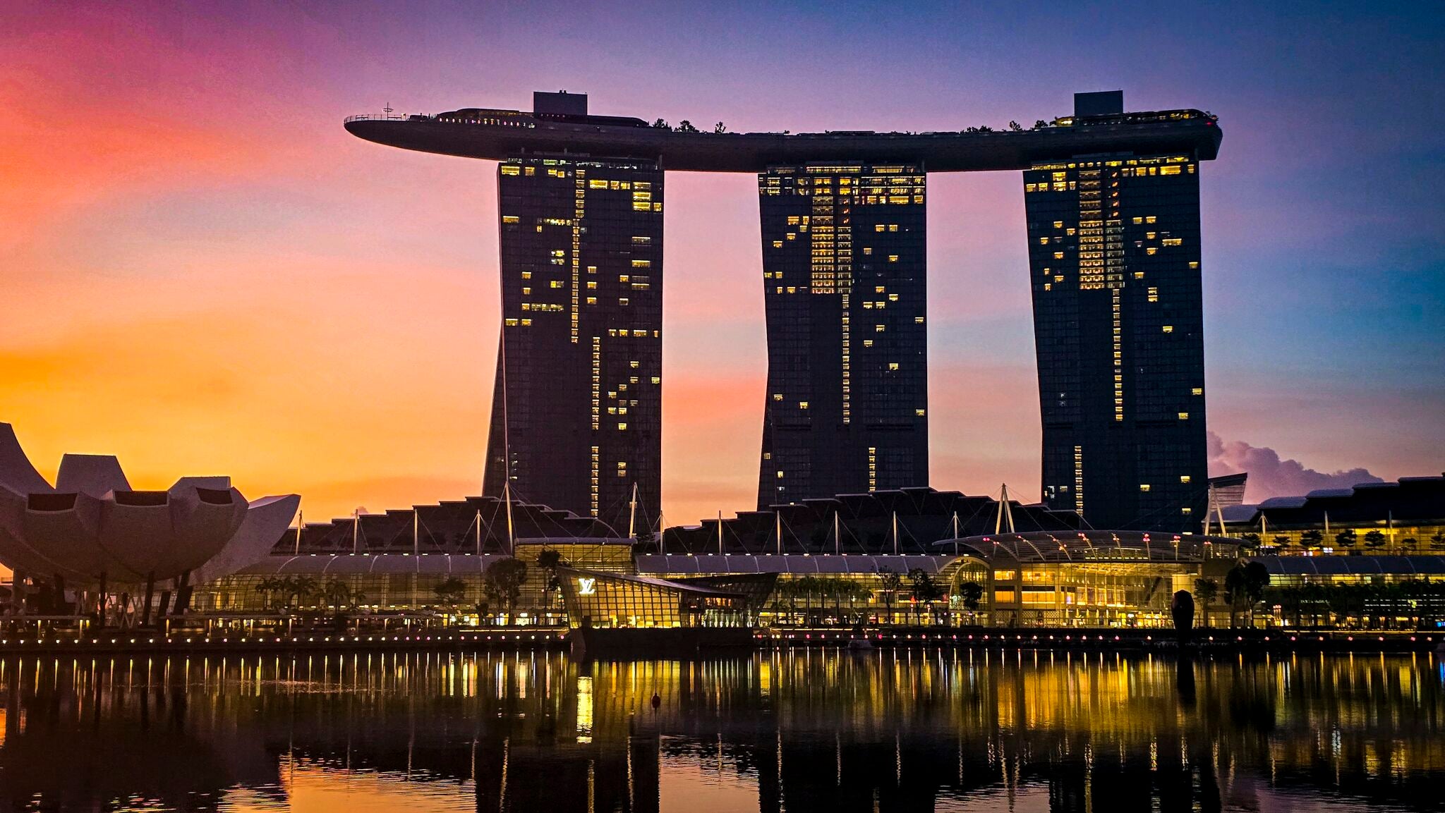 Building in Singapore at night