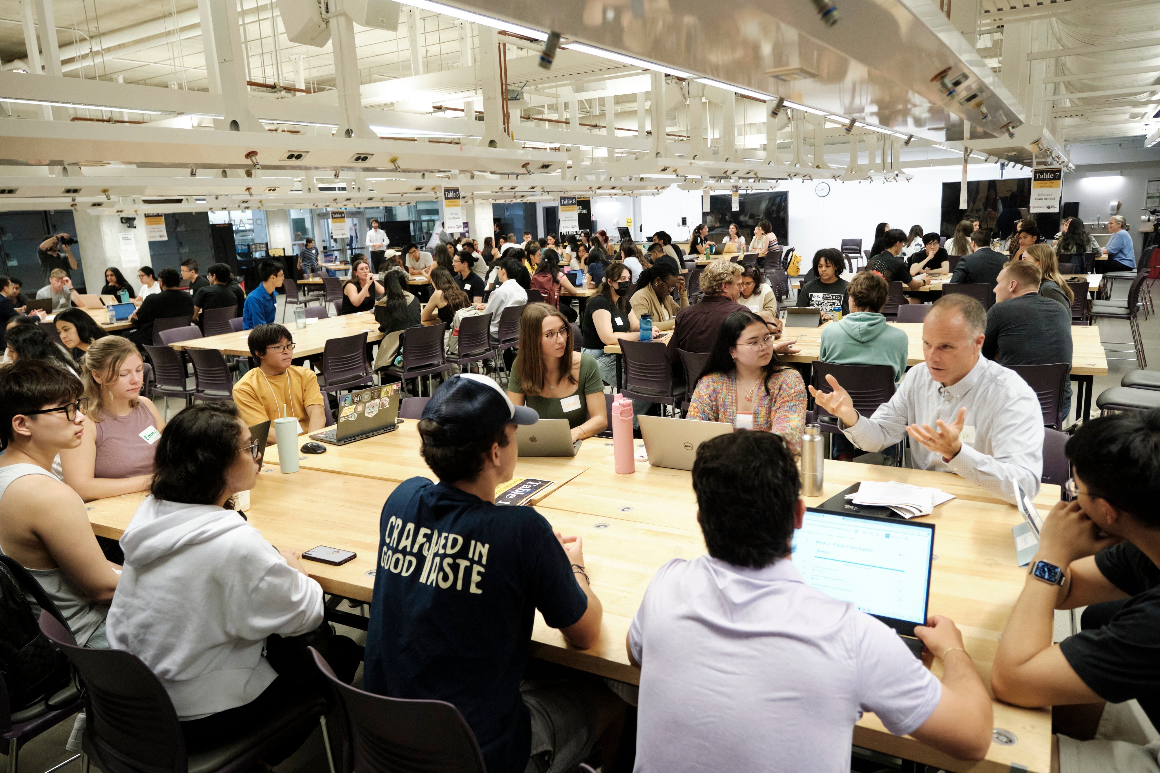 i-Capstone students at a table