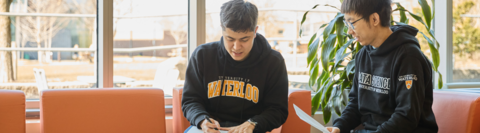 Two students working together