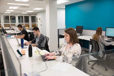 Students working in a computer lab