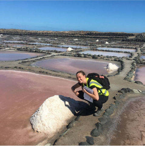 Isabel at a salt flats location.