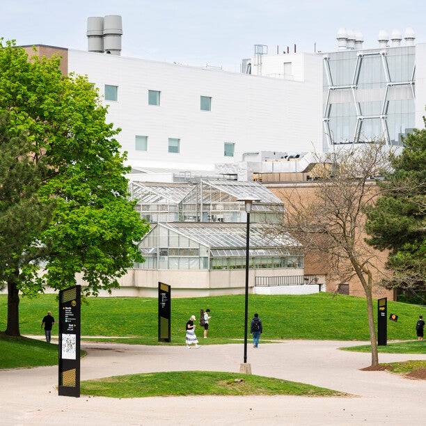 Exterior view of the Biology 1 building on the main University of Waterlo campus