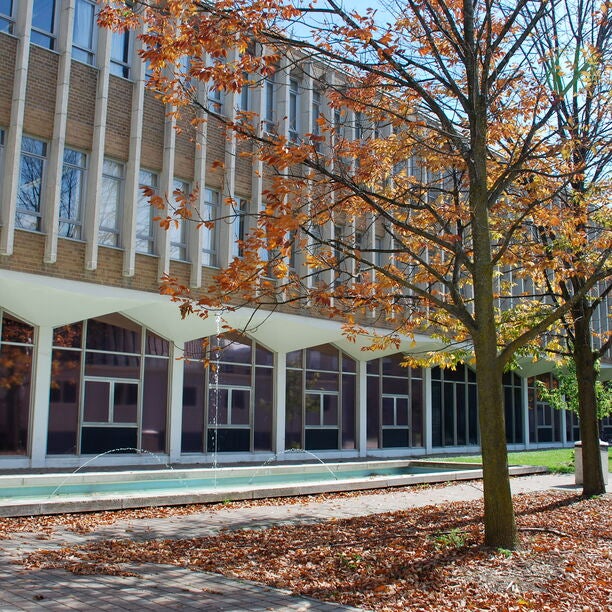 Engineering 2 buidling exterior in autumn