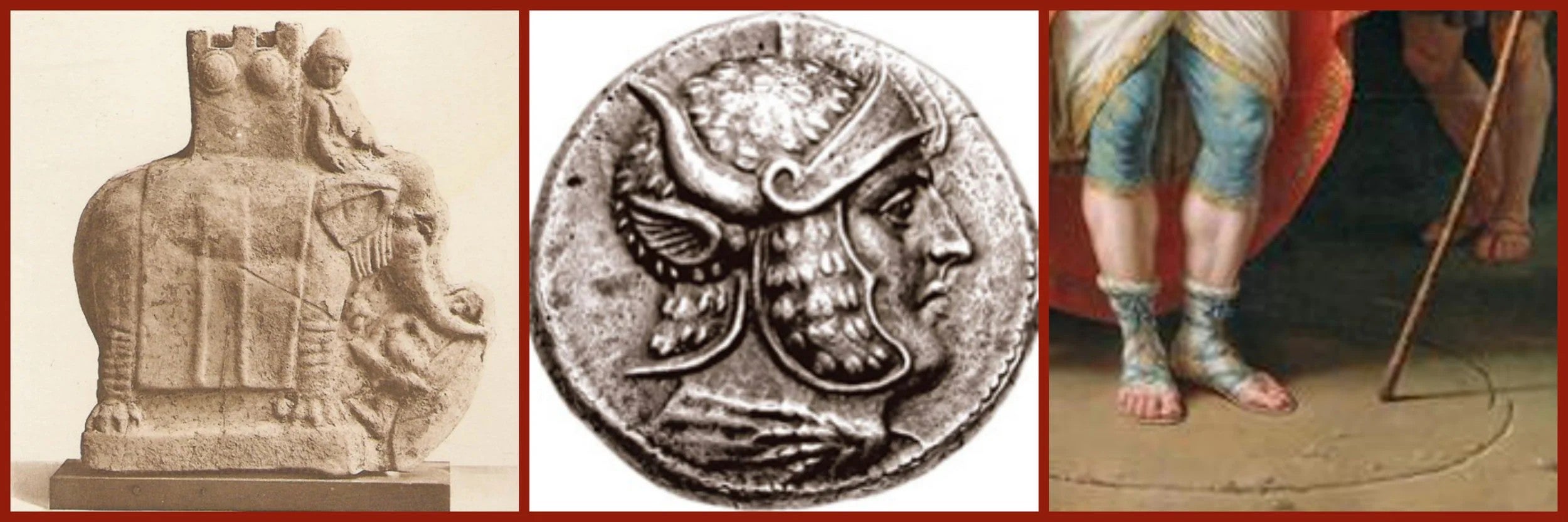 Three pictures of artifacts from the Seleukid people