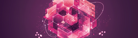 ai rendering- abstract pink shapes and nodes