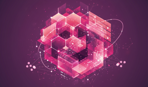 ai rendering- abstract pink shapes and nodes