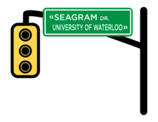 Road sign with traffic light