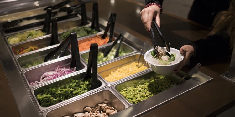 Salad bar for students on campus