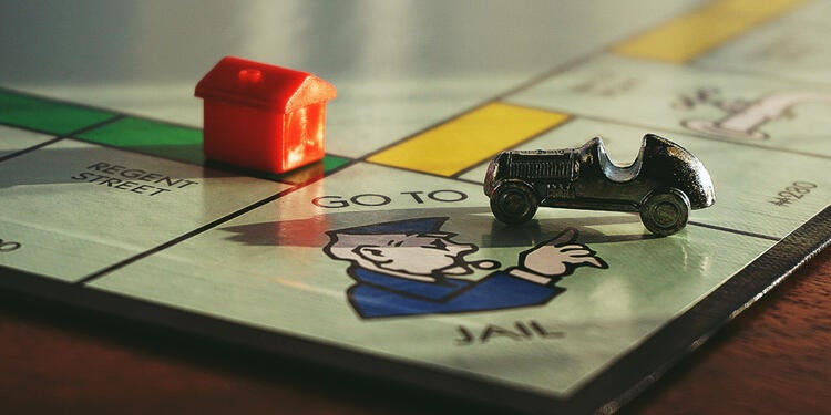 A monopoly board game.