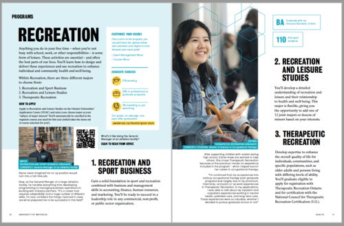 Screenshot of Recreation page spread in Health brochure