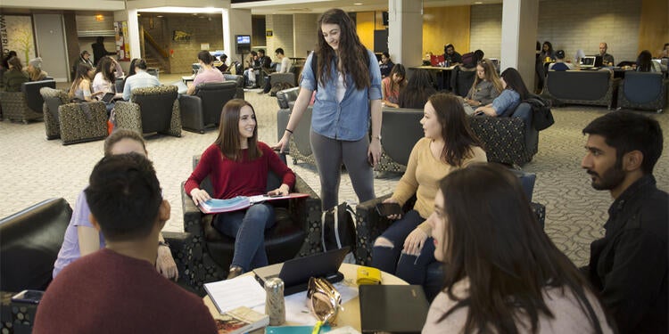 Students in the Student Life Centre.