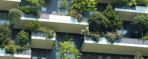 An environmentally sustainable building.
