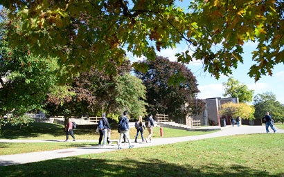 Students walking on Waterloo's campus