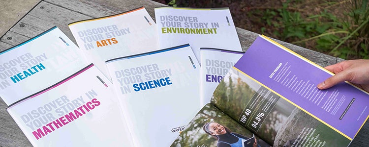 Waterloo Faculty brochures on a table