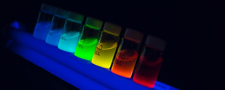 Row of colourful chemicals