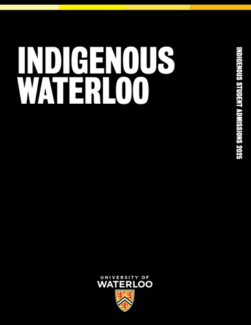 Black brochure that says Indigenous Waterloo
